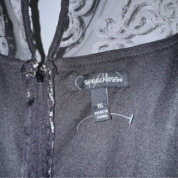 Speechless Black Embroidered High Low Formal Dress, Size 15 (Juniors) - Picture 5 of 8